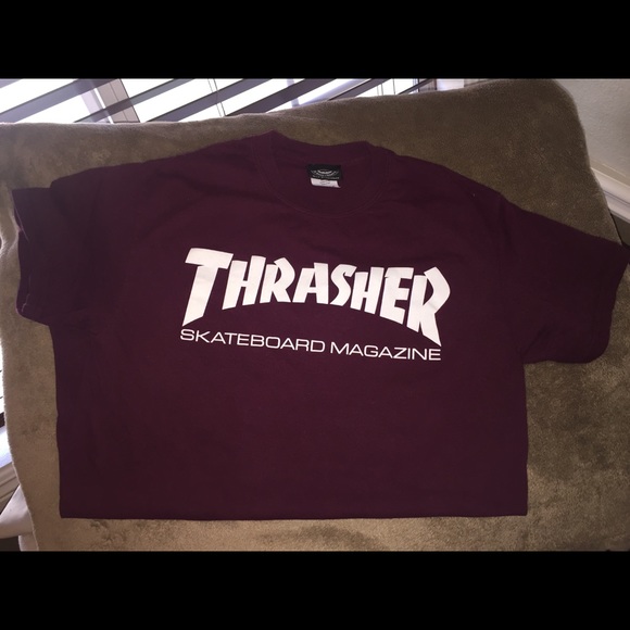 burgundy thrasher shirt